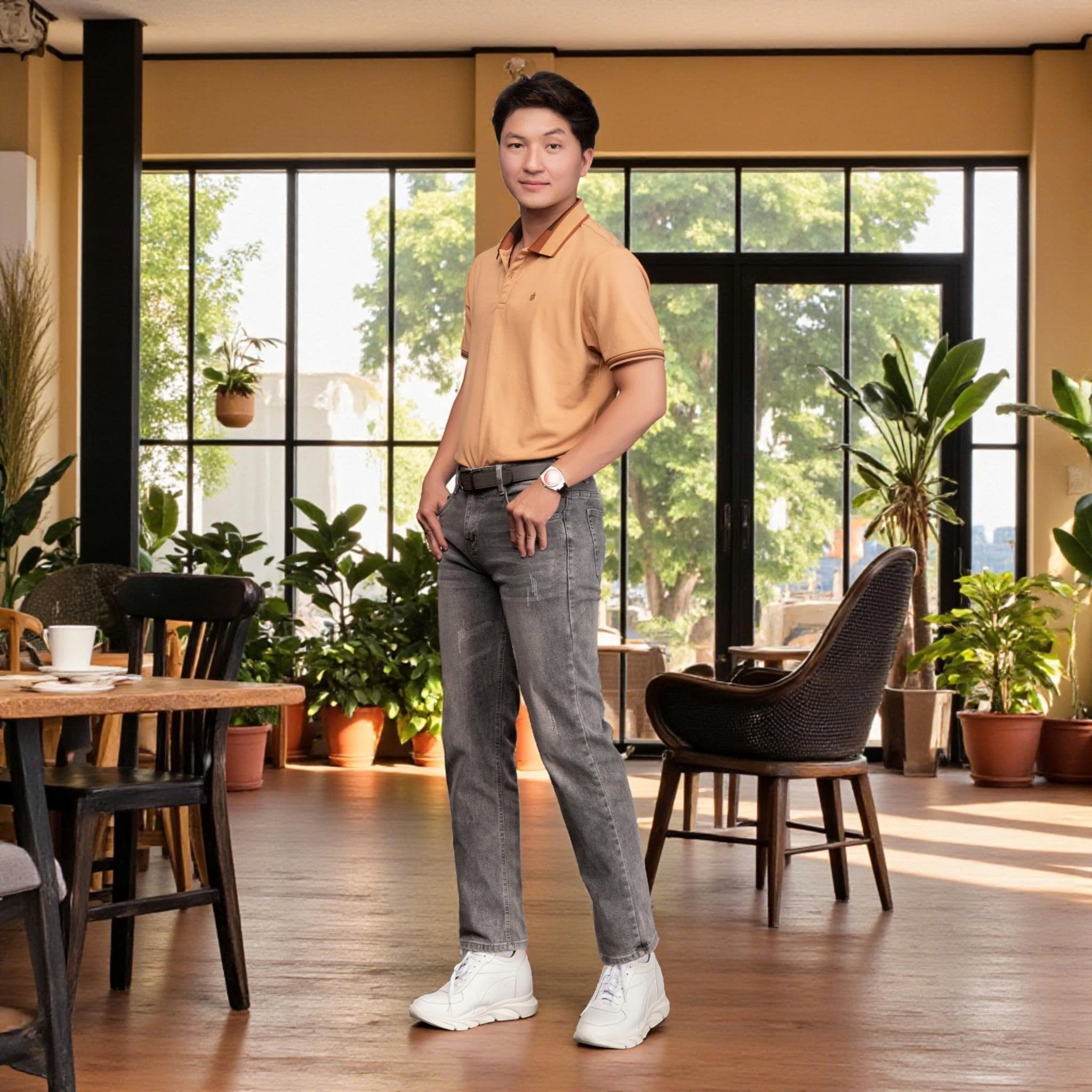 GIÀY CAO NAM SIÊU NHẸ T228 TRẮNG CAO 10CM
