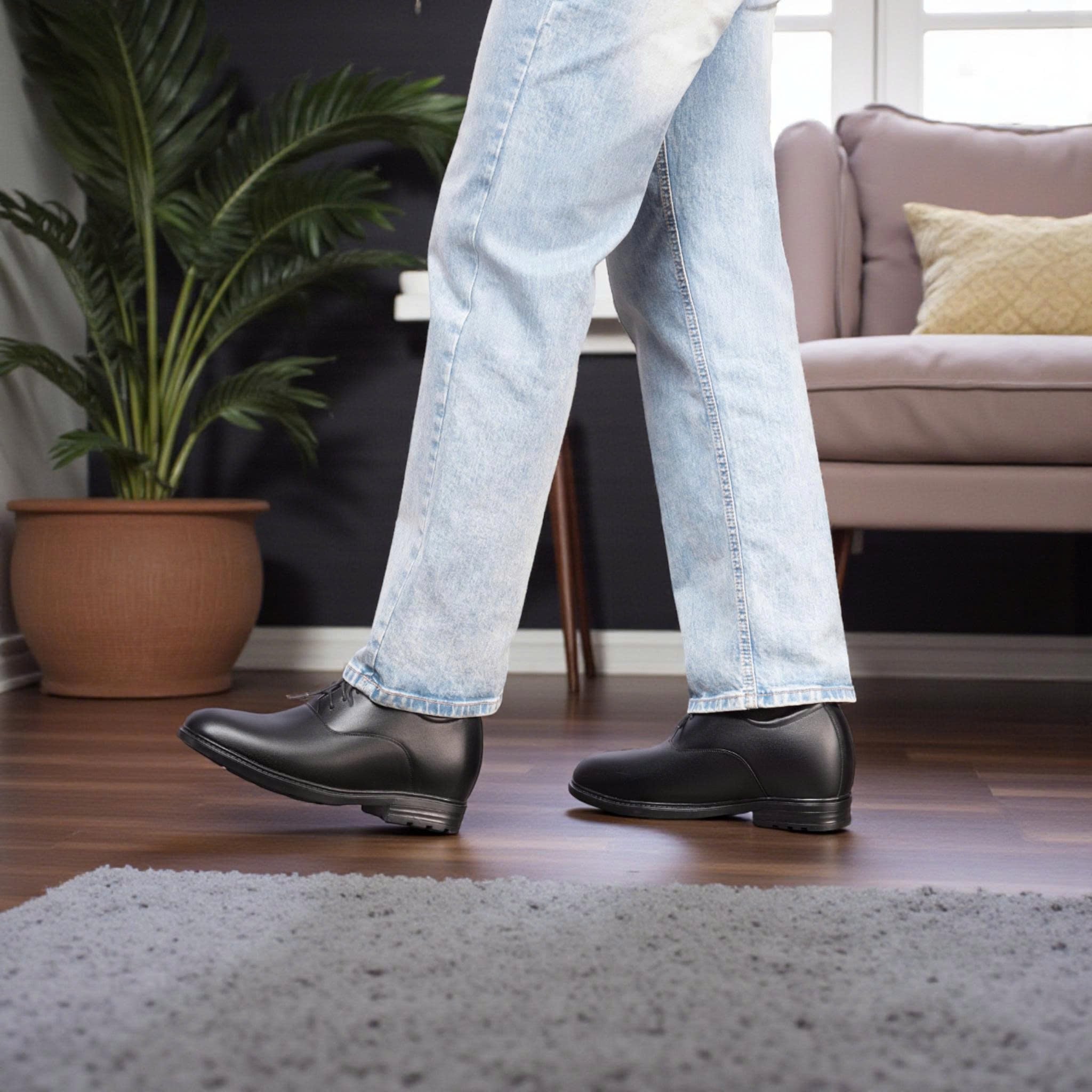GIÀY ĐỘN NAM CAO 8CM SIÊU ÊM- CHỐNG DỐC T88 ĐEN