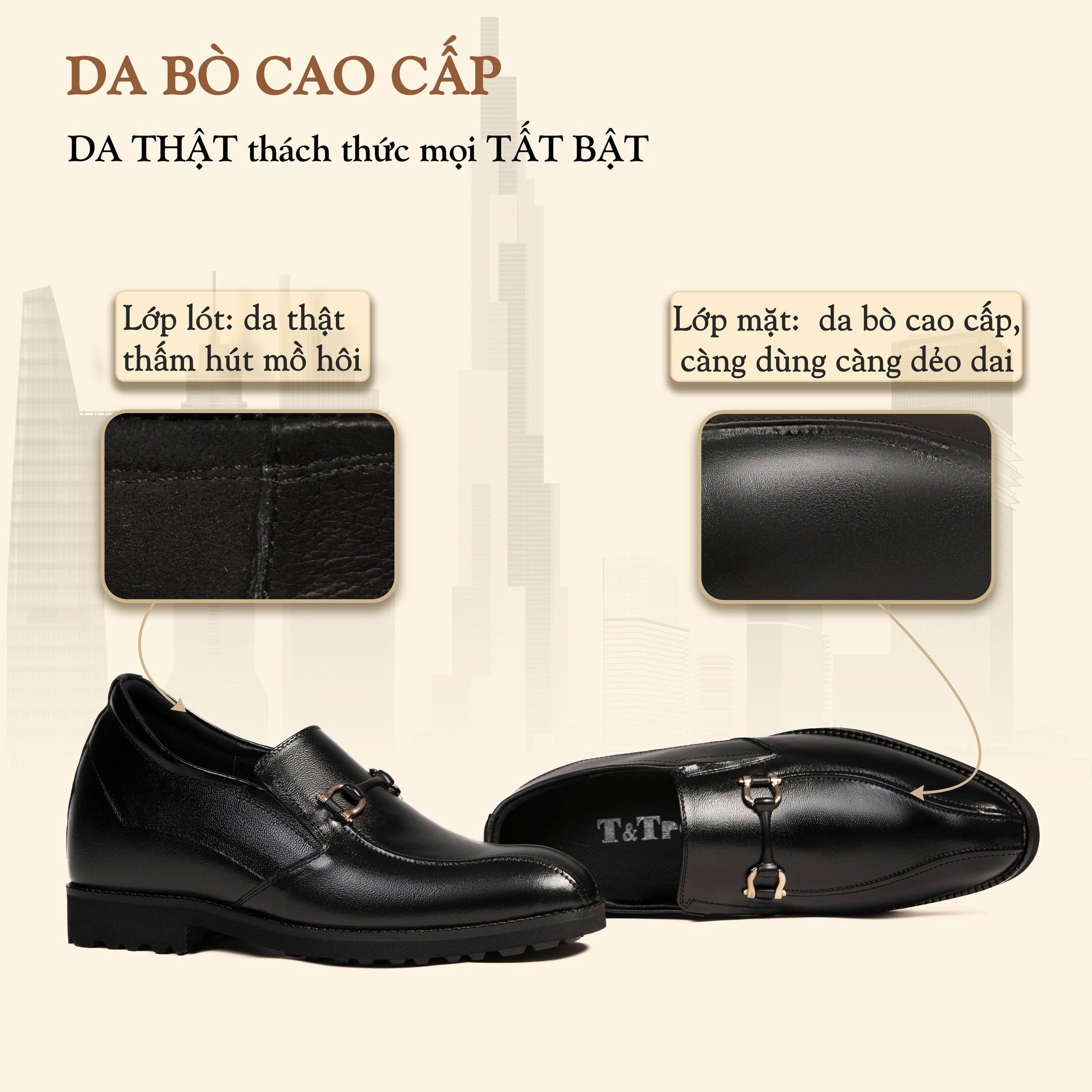 GIÀY CAO NAM SIÊU NHẸ S1097 ĐEN