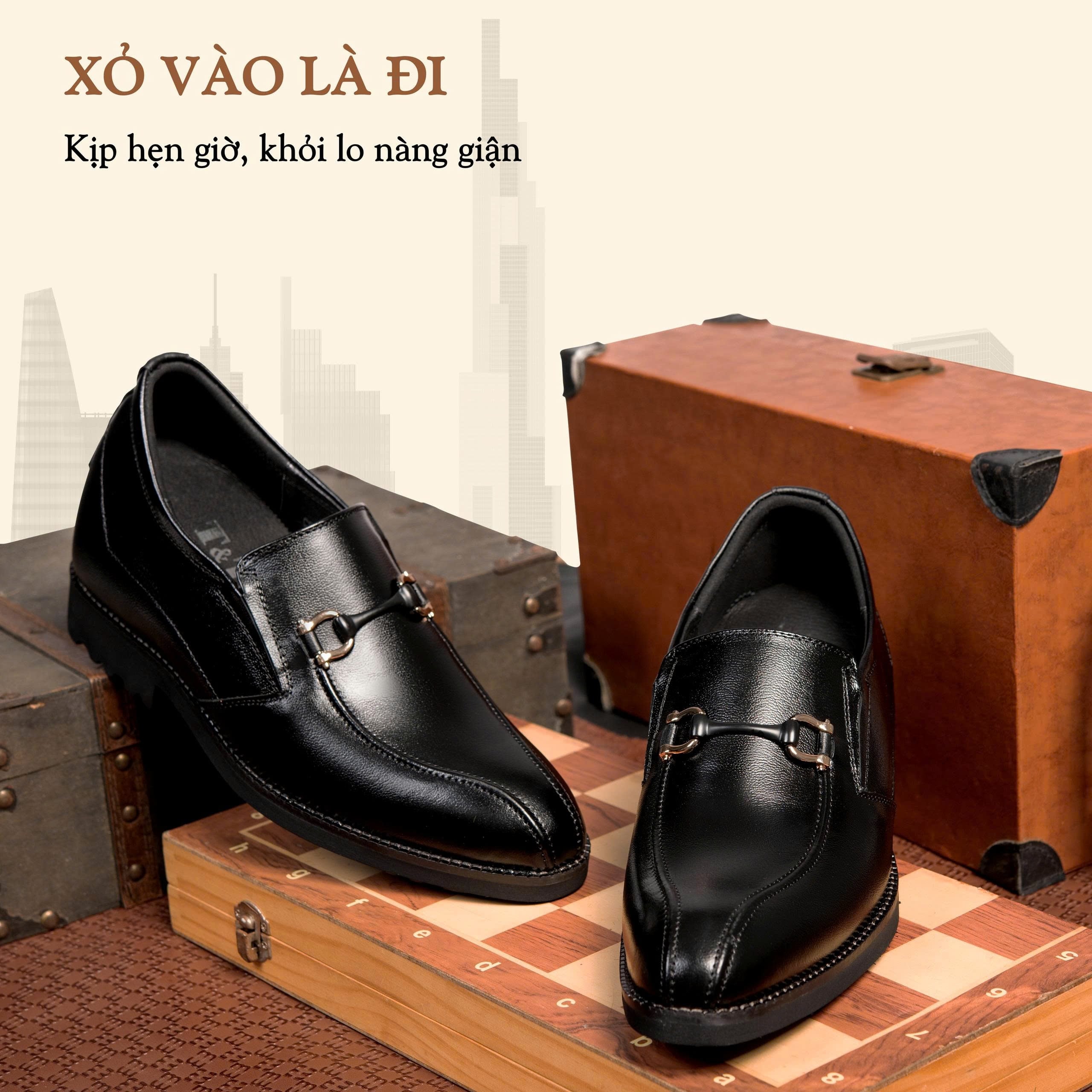 GIÀY CAO NAM SIÊU NHẸ S1097 ĐEN