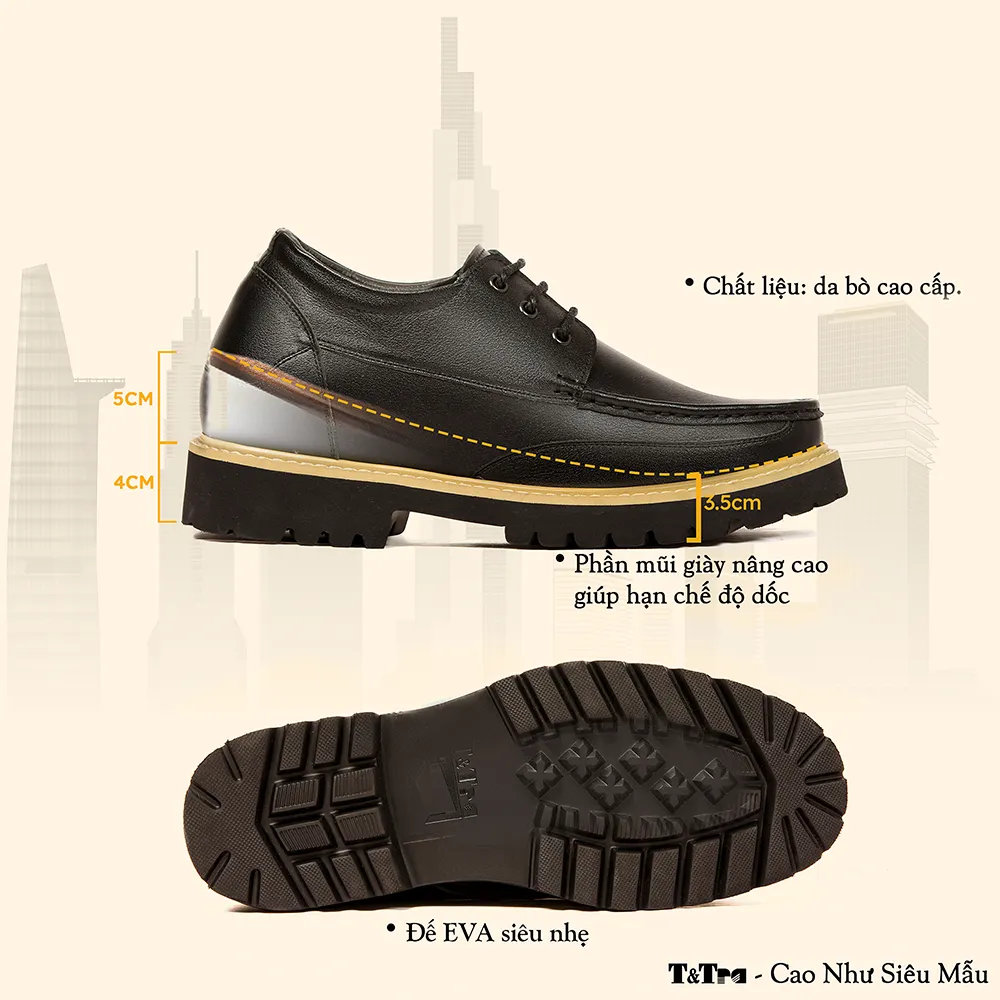 GIÀY TĂNG CHIỀU CAO NAM SIÊU NHẸ T123Đ CAO 9CM