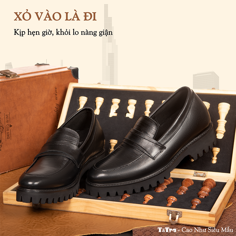 GIÀY ĐẾ CAO NAM S1110 ĐEN