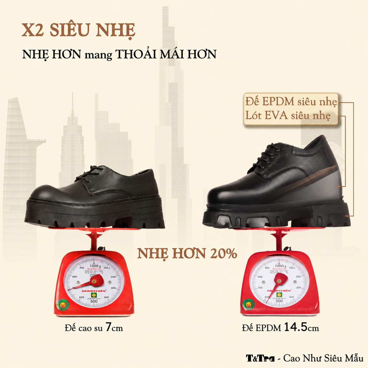 GIÀY TĂNG CHIỀU CAO NAM  SIÊU NHẸ T167 ĐEN SỌC CAO 14.5CM