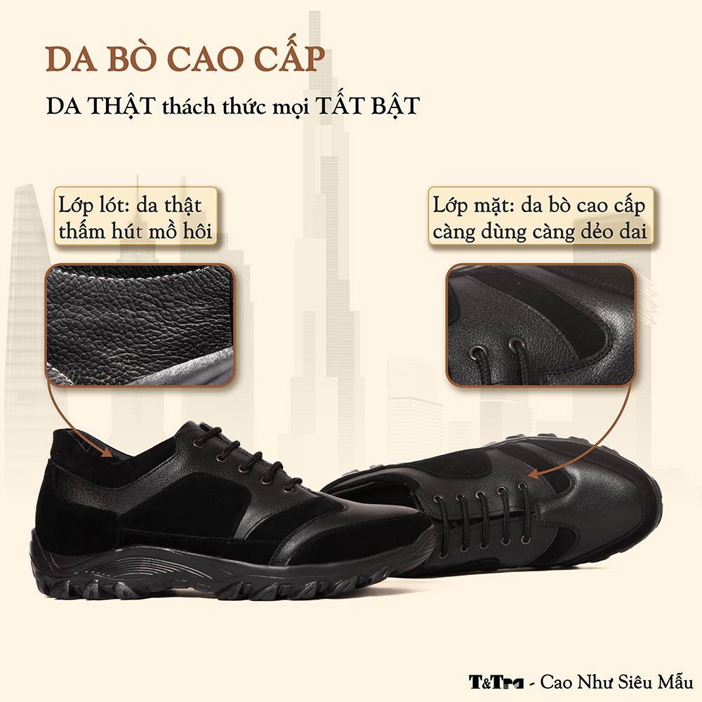GIÀY CAO NAM T34 ĐEN CAO 6CM