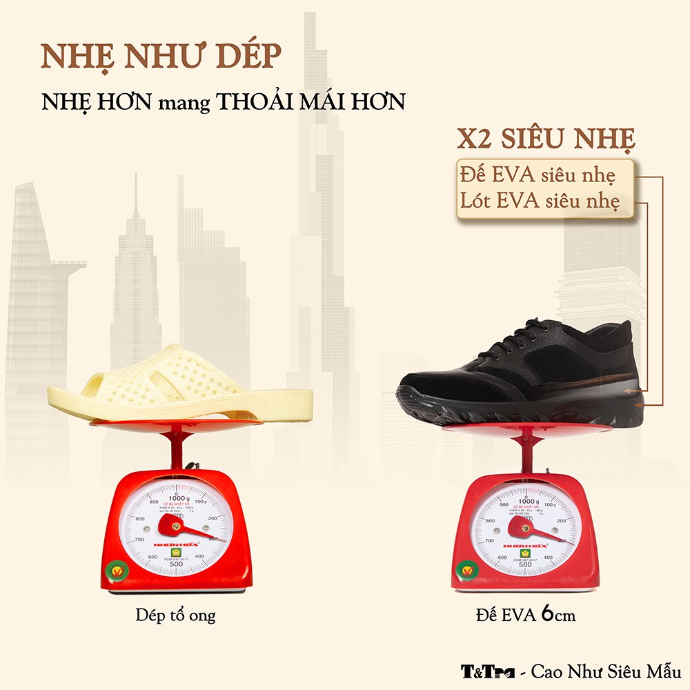 GIÀY CAO NAM T34 ĐEN CAO 6CM