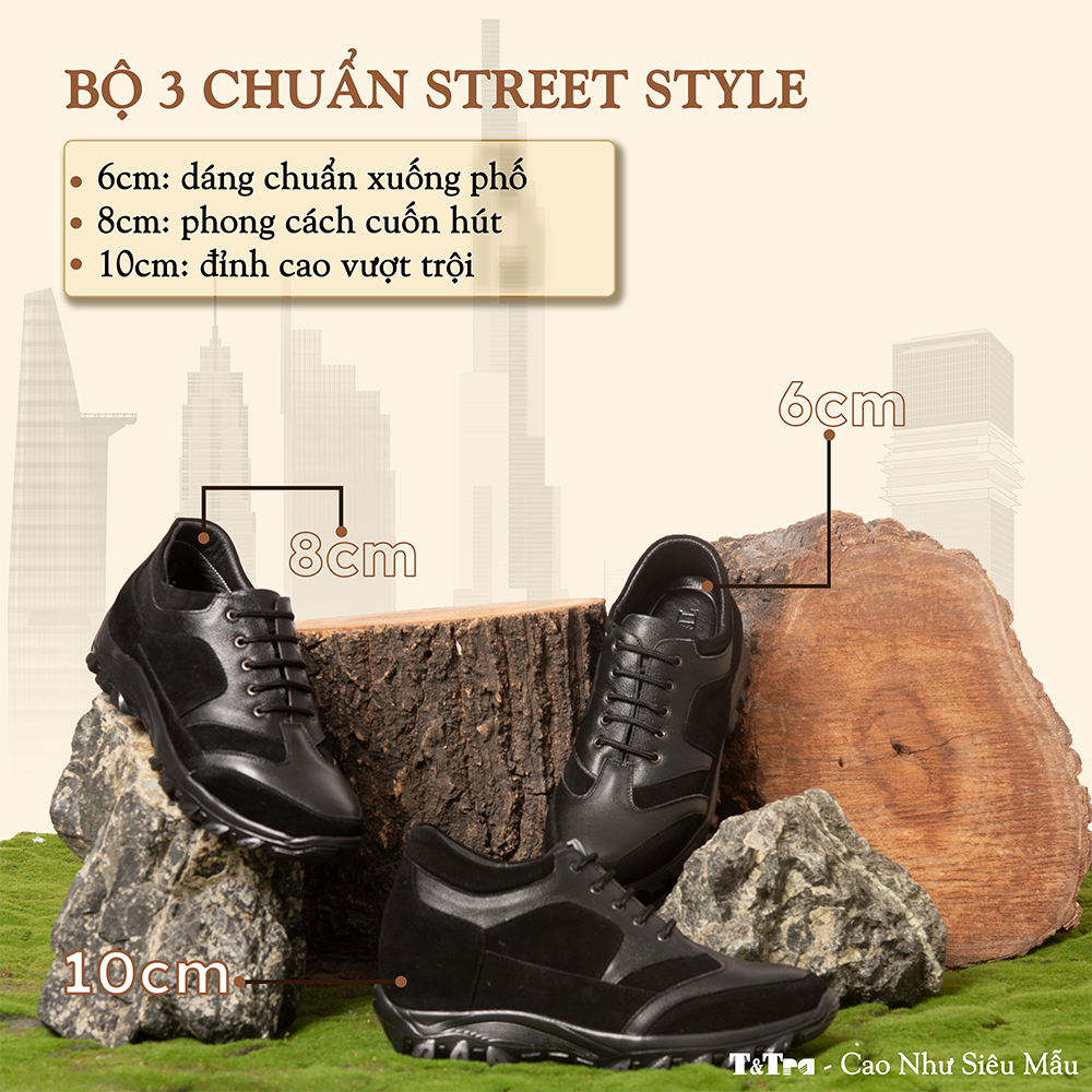 GIÀY CAO NAM T34 ĐEN CAO 6CM