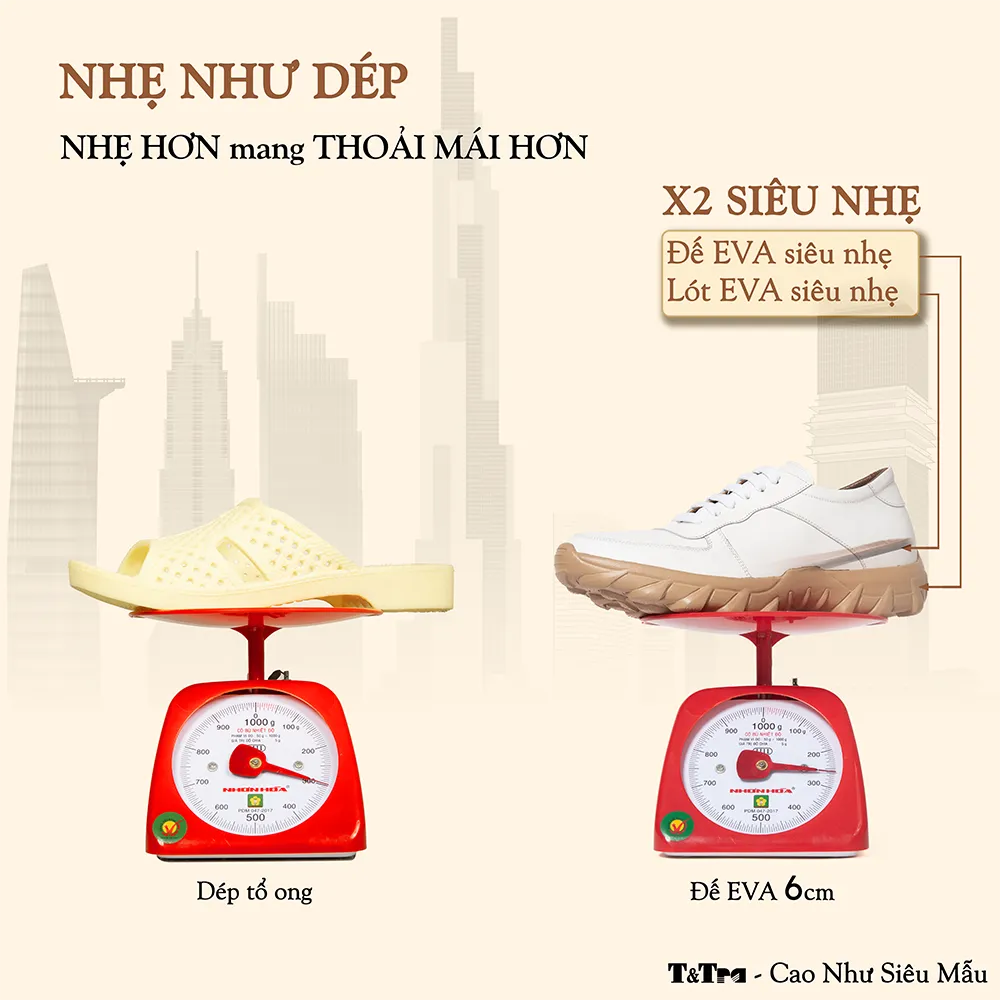 GIÀY CAO NAM T150 TRẮNG CAO 6CM