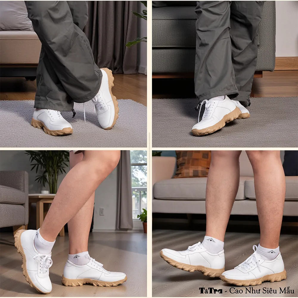 GIÀY CAO NAM T150 TRẮNG CAO 6CM