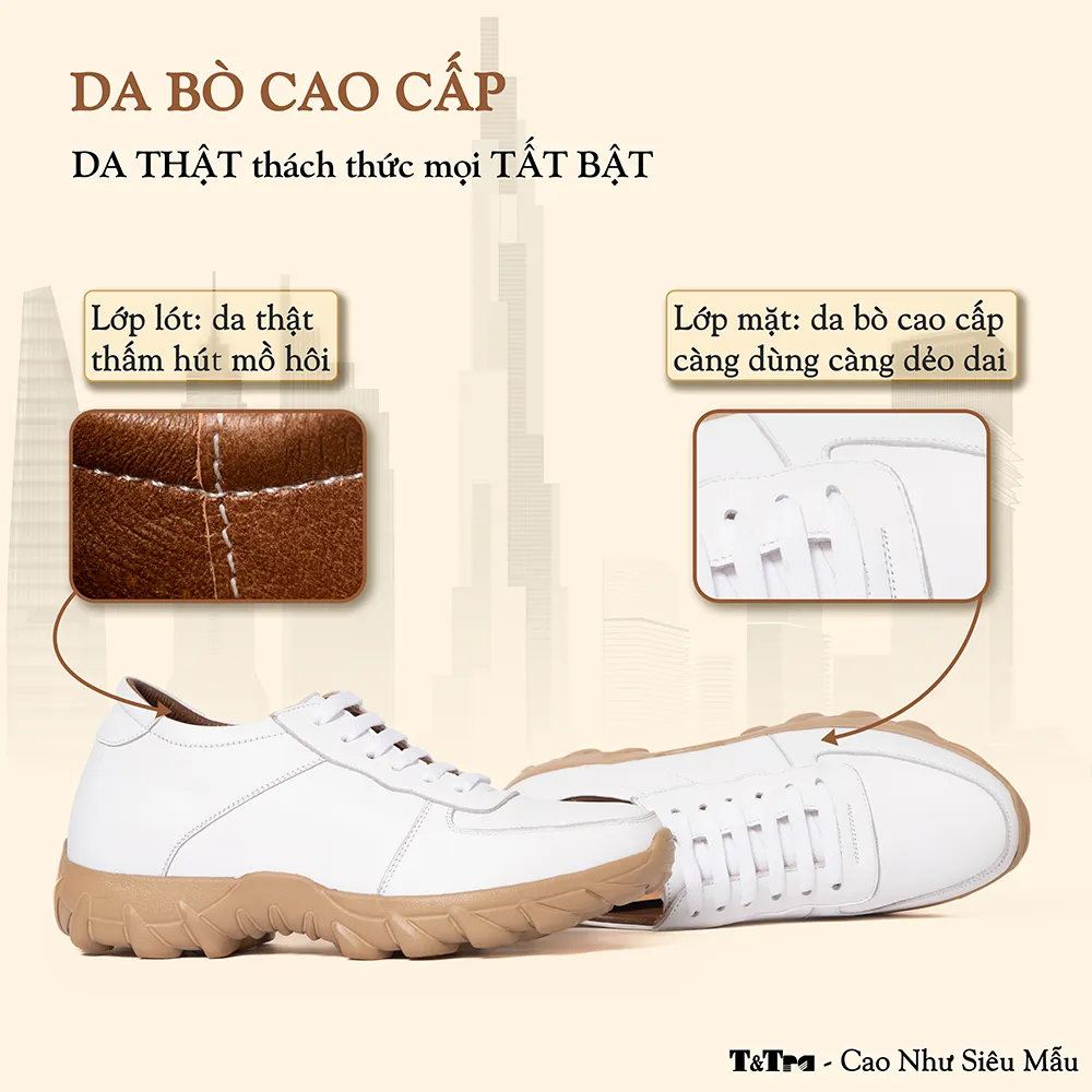 GIÀY CAO NAM T150 TRẮNG CAO 8CM