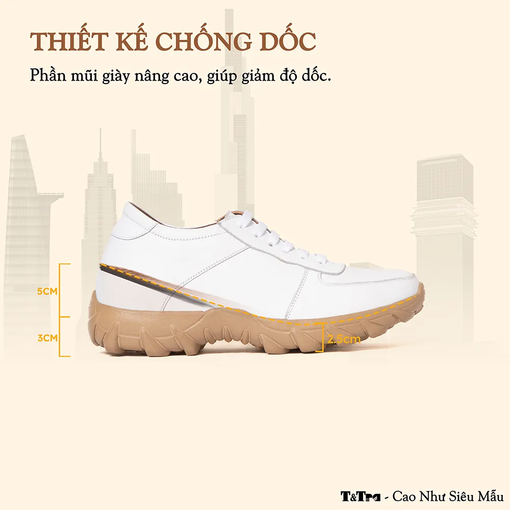 GIÀY CAO NAM T150 TRẮNG CAO 8CM