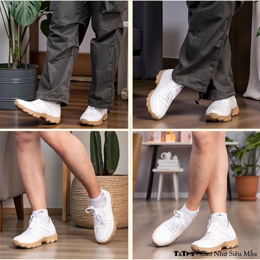 GIÀY CAO NAM T150 TRẮNG CAO 8CM