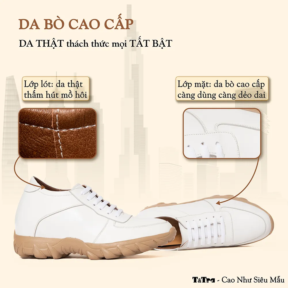 GIÀY CAO NAM T150 TRẮNG CAO 10CM