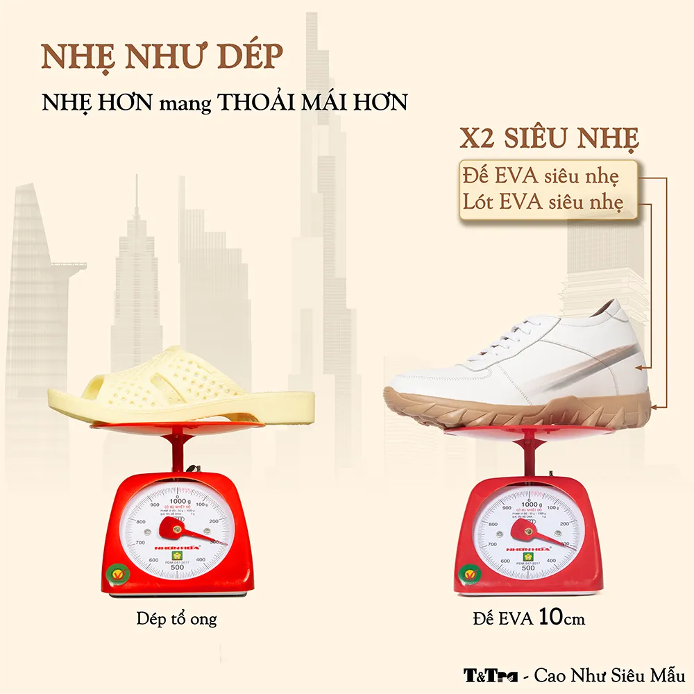 GIÀY CAO NAM T150 TRẮNG CAO 10CM