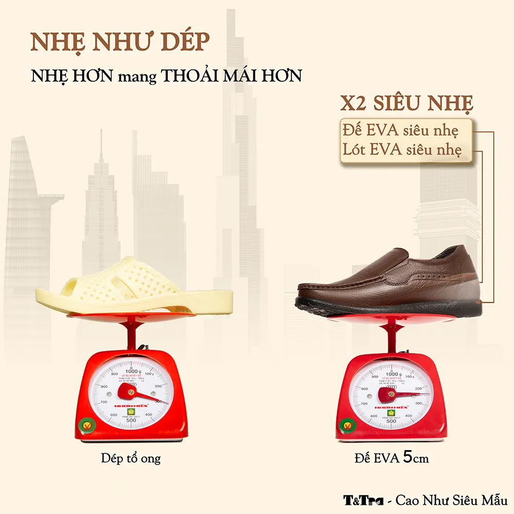GIÀY TĂNG CHIỀU CAO NAM T163 NÂU TỐI SỌC CAO 5CM
