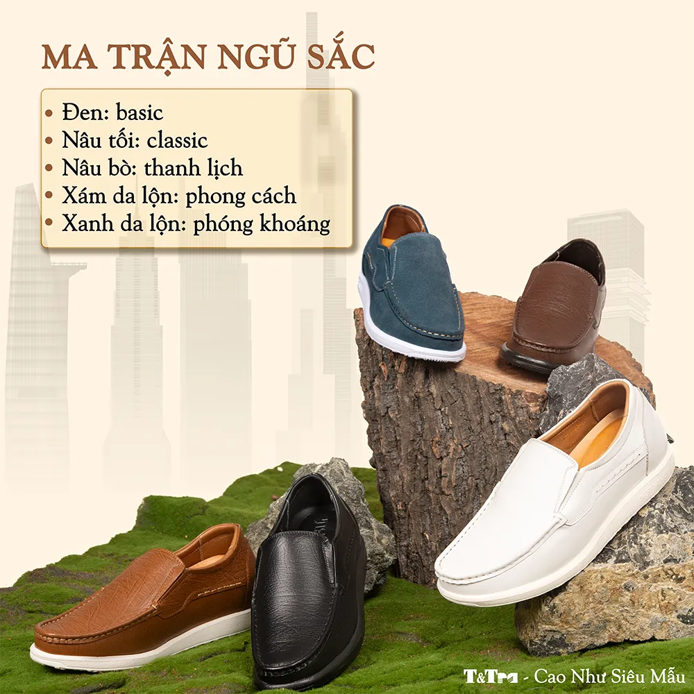 GIÀY TĂNG CHIỀU CAO NAM T163 ĐEN SẦN CAO 5CM