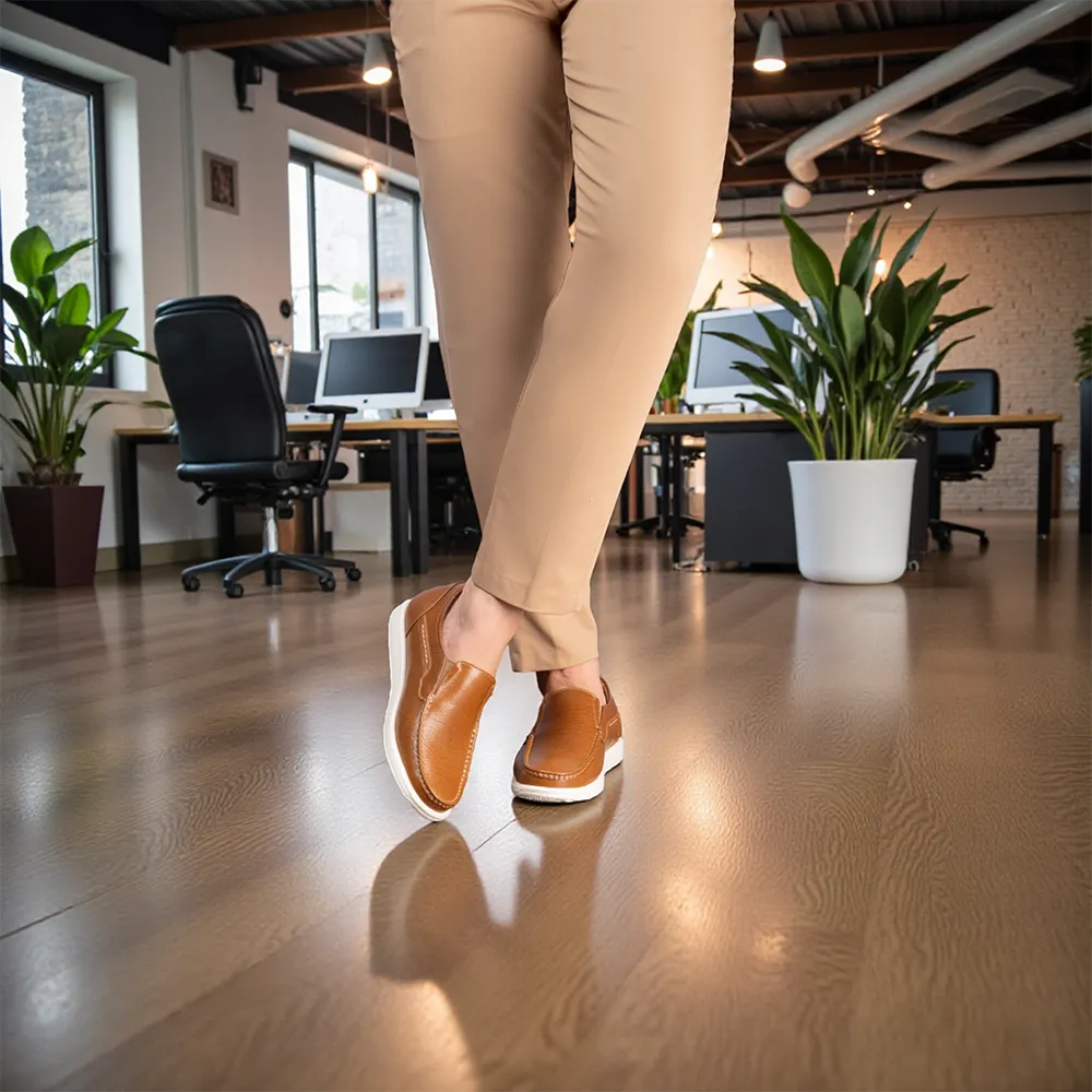 GIÀY TĂNG CHIỀU CAO NAM T163 NÂU BÒ SỌC CAO 5CM