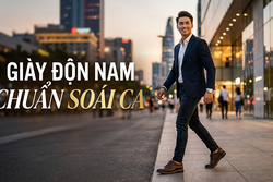 GIÀY ĐỘN NAM CHUẨN SOÁI CA CÙNG GIÀY ĐỘN NAM T40 NÂU SỌC