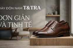 GIÀY ĐỘN NAM T&TRA T04 ĐEN PHỐI 6CM - ĐƠN GIẢN VÀ TINH TẾ