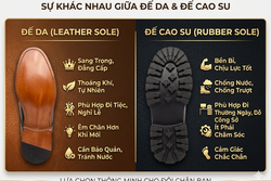 Sự khác nhau giữa giày đế da và giày đế cao su