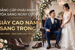 Đôi giày cao nam sang trọng dành cho ngày cưới, cho những ngày trọng đại thật quá phù hợp.