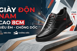 GIÀY ĐỘN NAM CAO 8CM SIÊU ÊM- CHỐNG DỐC T87 ĐEN 