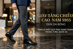 GIÀY TĂNG CHIỀU CAO NAM S955 ĐEN DA BÓNG - GIÚP BẠN TRỞ THÀNH MỘT QUÝ ÔNG SANG TRỌNG TRONG TỪNG BƯỚC ĐI