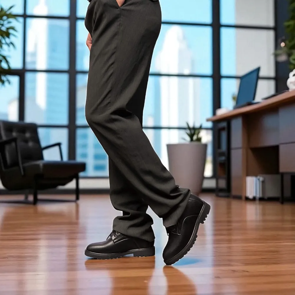 GIÀY CAO NAM T178 ĐEN SẦN CAO 11CM