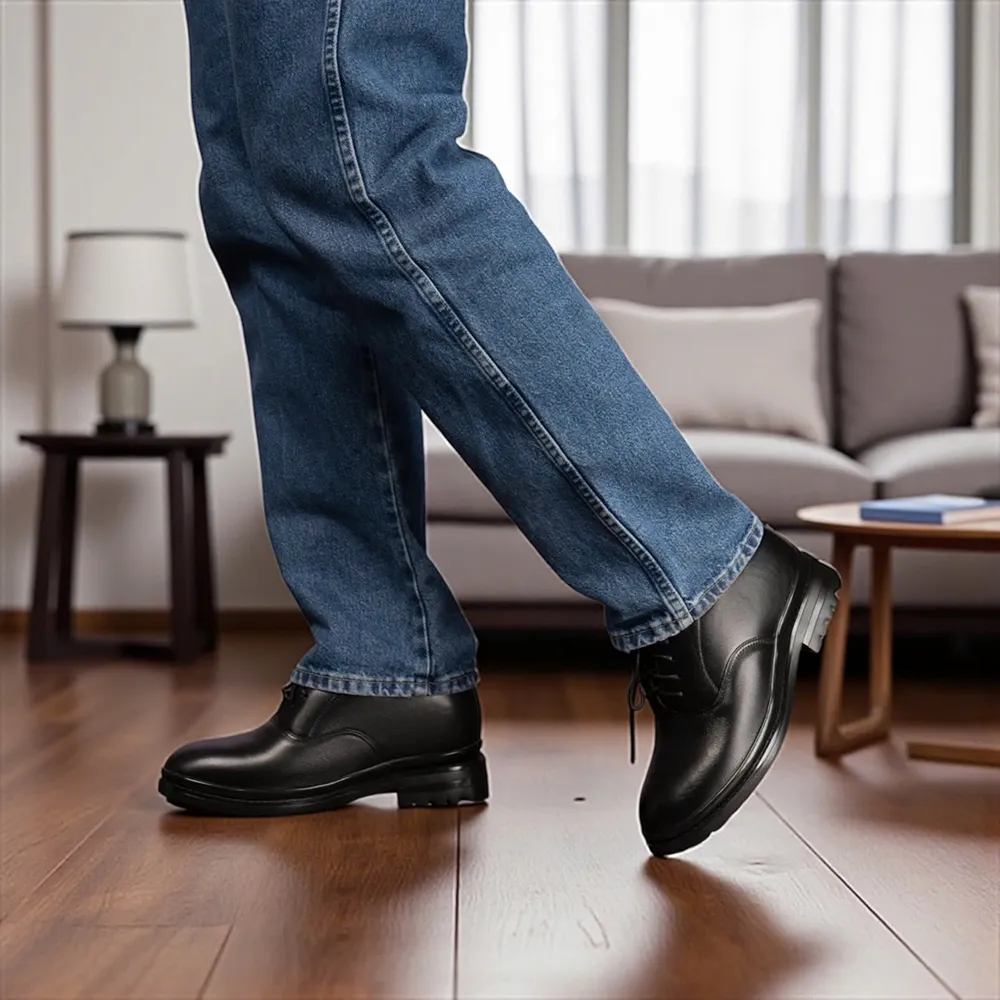 GIÀY CAO NAM SIÊU NHẸ T141 ĐEN CAO 11CM