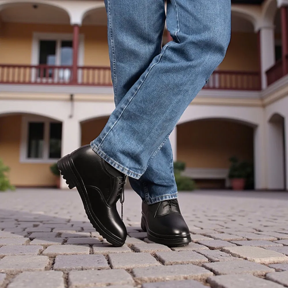 GIÀY CAO NAM SIÊU NHẸ T141 ĐEN CAO 11CM