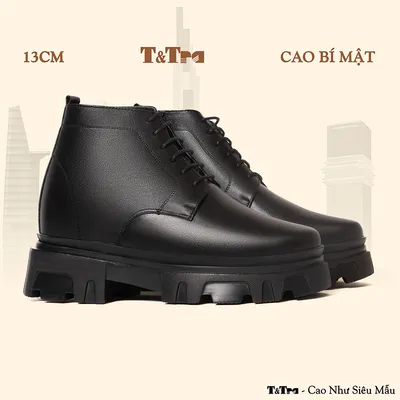[13CM] Giày Tăng Chiều Cao Nam T112 Đen - Cao Bí Mật