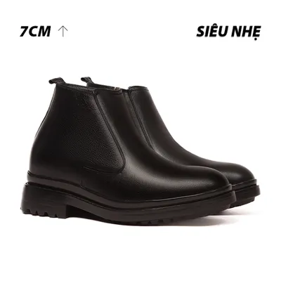 [7CM] Giày Boots Nam T101 Đen - Nhẹ Hơn và Ít Dốc Hơn