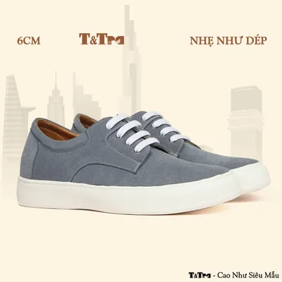 [6CM] Giày Cao Nam T144 Xanh - Nhẹ Như Dép  