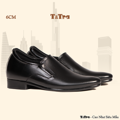 [6CM] Giày Tăng Chiều Cao Nam S952 Đen - Cao Bí Mật Từ Bên Trong