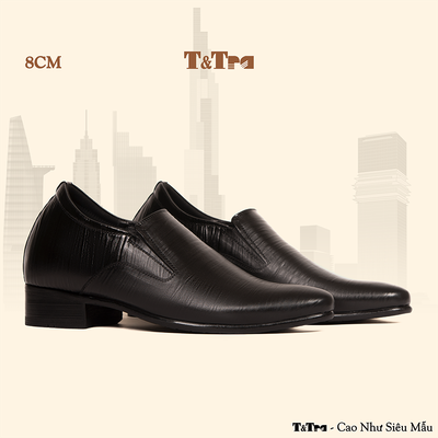 [8CM] Giày Tăng Chiều Cao Nam S970 Đen Sọc - Cao Bí Mật Từ Bên Trong