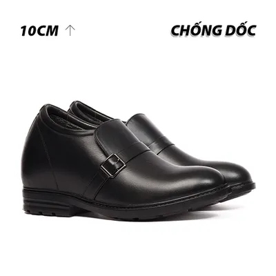 [10CM] Giày Độn Nam T90 Đen - Ít Dốc Mang Thoải Mái Hơn