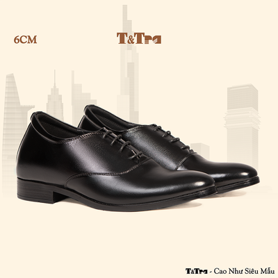 [6CM] Giày Cao Nam S1008 Đen - Cao Bí Mật Từ Bên Trong