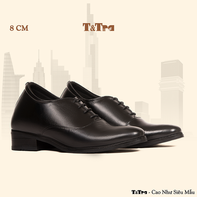 [8CM] Giày Tăng Chiều Cao Nam S1012 Đen -  Cao Bí Mật Từ Bên Trong