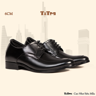 [6CM] Giày Cao Nam S1014 Đen - Cao Bí Mật Từ Bên Trong