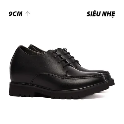 [ 9CM ] Giày Cao Nam T325 Đen Sọc - Nhẹ Hơn và Ít Dốc Hơn