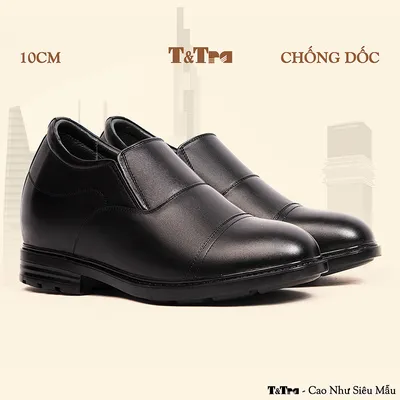 [10CM] Giày Độn Nam T93 Đen - Ít Dốc Mang Thoải Mái Hơn