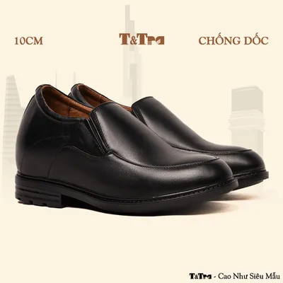[10CM] Giày Độn Nam T99 Đen - Ít Dốc Mang Thoải Mái Hơn
