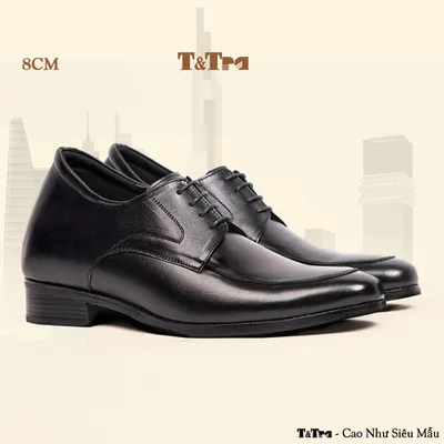 [8CM] Giày Cao Nam S1063 Đen - Cao Bí Mật Từ Bên Trong