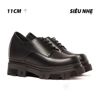[11CM] Giày Tăng Chiều Cao Nam T168 Đen - Nhẹ Hơn và Ít Dốc Hơn 