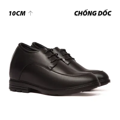 [10CM] Giày Độn Nam T91 Đen - Ít Dốc Mang Thoải Mái Hơn