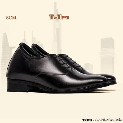 [8CM] Giày Tăng Chiều Cao Nam S1012 Đen -  Cao Bí Mật Từ Bên Trong