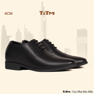 [6CM] Giày Tăng Chiều Cao Nam T51 Đen - Cao Bí Mật Từ Bên Trong