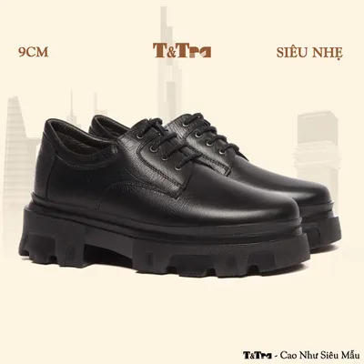 [9CM] Giày Cao Nam T167 Đen Sọc - Nhẹ Hơn và Ít Dốc Hơn
