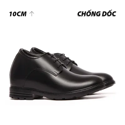 [10CM] Giày Độn Nam T92 Đen - Ít Dốc Mang Thoải Mái Hơn