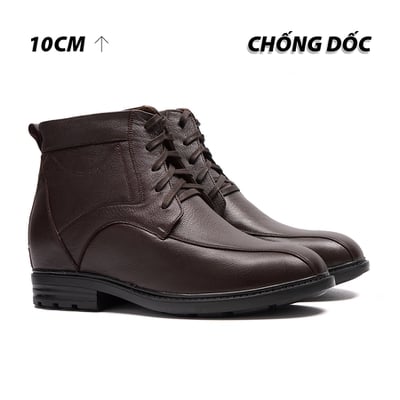 [10CM] Giày Boots Nam T117 Nâu Vằn - Ít Dốc Mang Thoải Mái Hơn