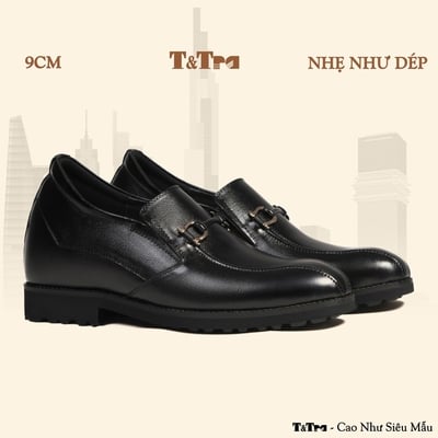 [ 9CM ] Giày Cao Nam S1097 Đen - Nhẹ Như Dép